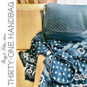 Playful Polka Dot Navy Blue Thirty-One Shoulder Bag
